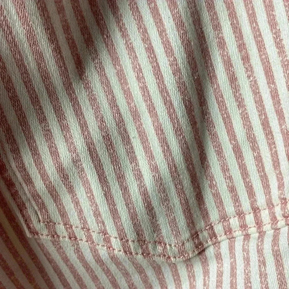 LC LAUREN CONRAD SKINNY CROP JEANS SIZE 12 SOFT RED STRIPE RAW HEM GUC CLEAN - Picture 11 of 13